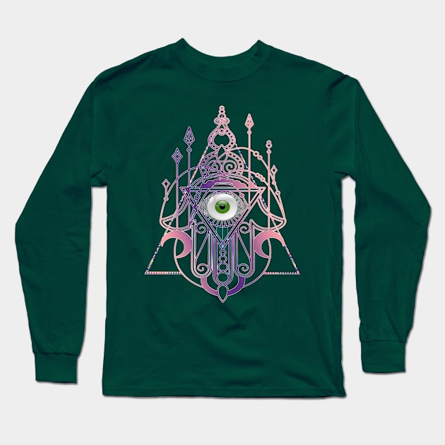 Khamsa/ Hamsa Long Sleeve T-Shirt by LanaBanana